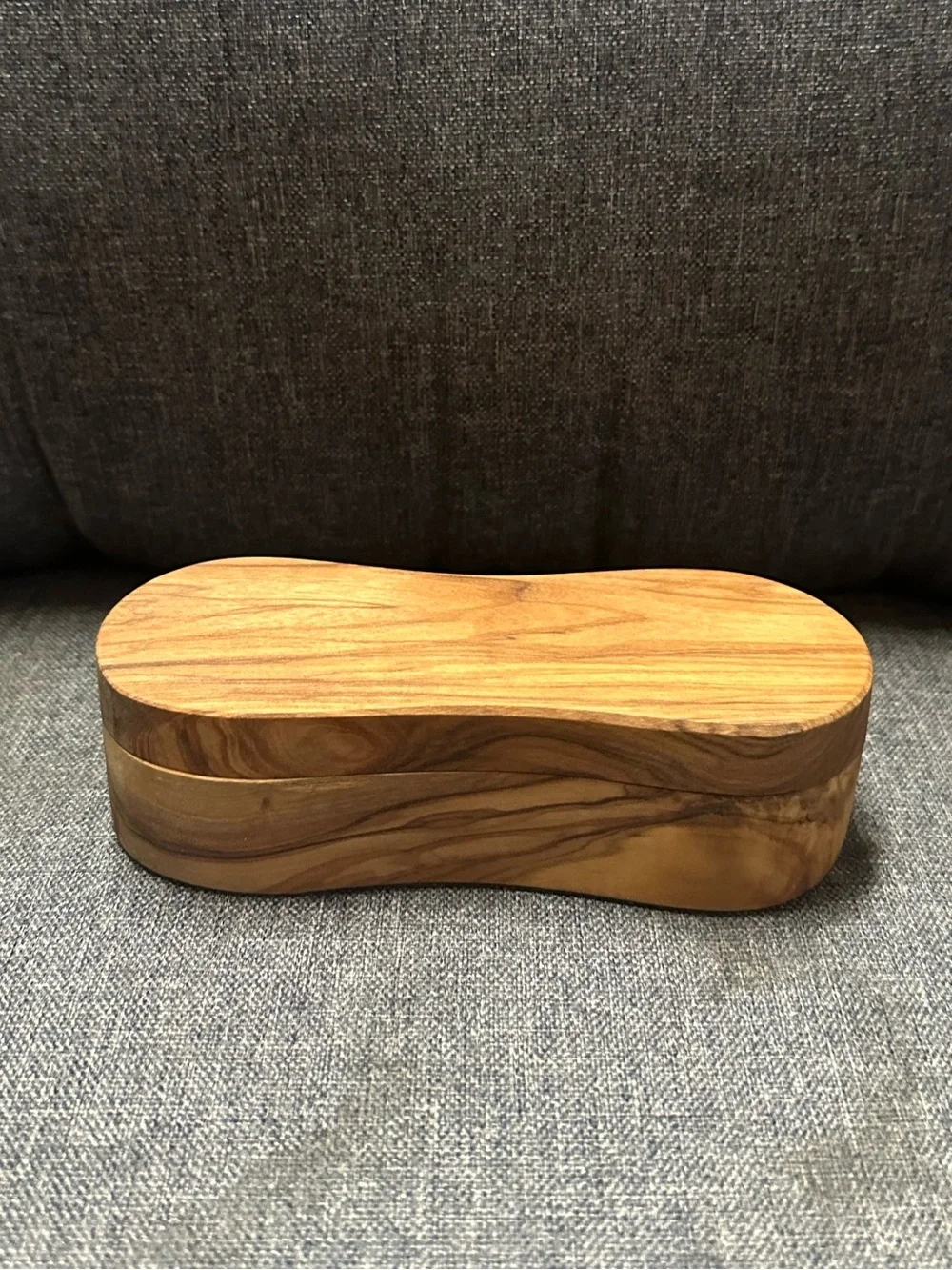 Olive Wood Salt and Pepper Keeper - Natural Wood Grain